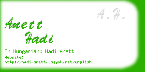 anett hadi business card